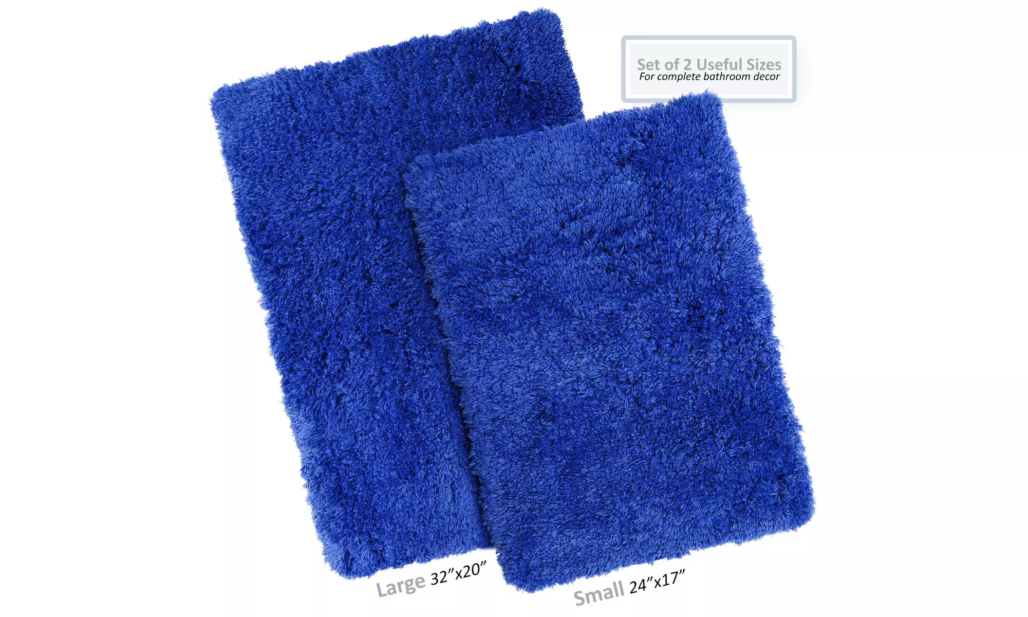 Clara Clark Non-slip Shaggy Bath Rug Set