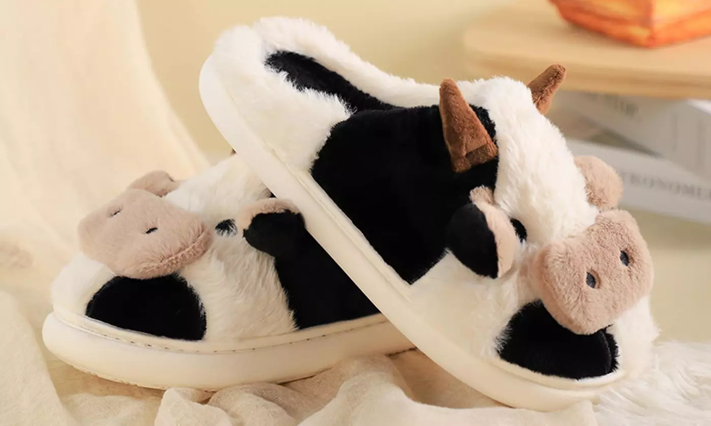  Women's Cute Cow Slippers