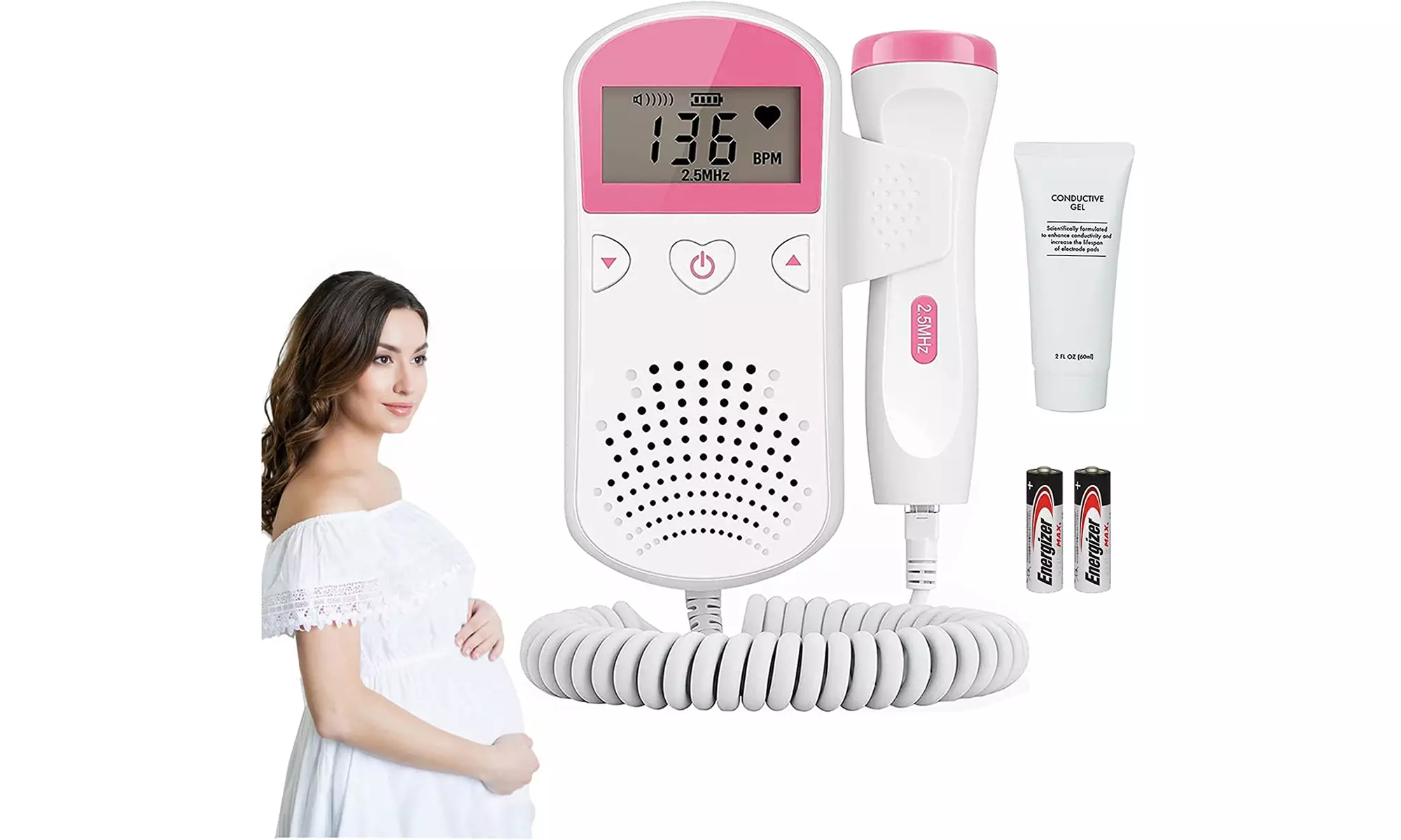Fetal Monitor,Baby Heartbeat Monitor Pregnancy Doppler for New Mom Use at Home - Primary Image