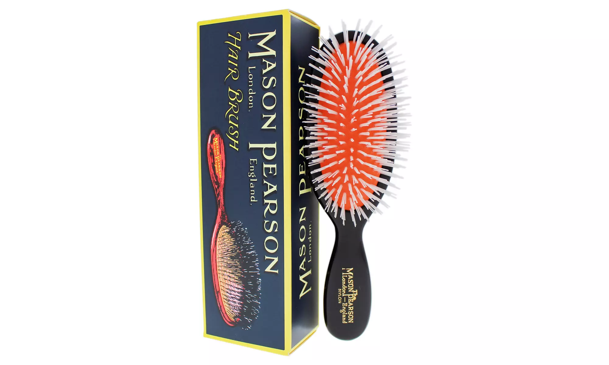Pocket Nylon Brush - N4 Dark Ruby by Mason Pearson for Unisex - 1 Pc - Second Medium