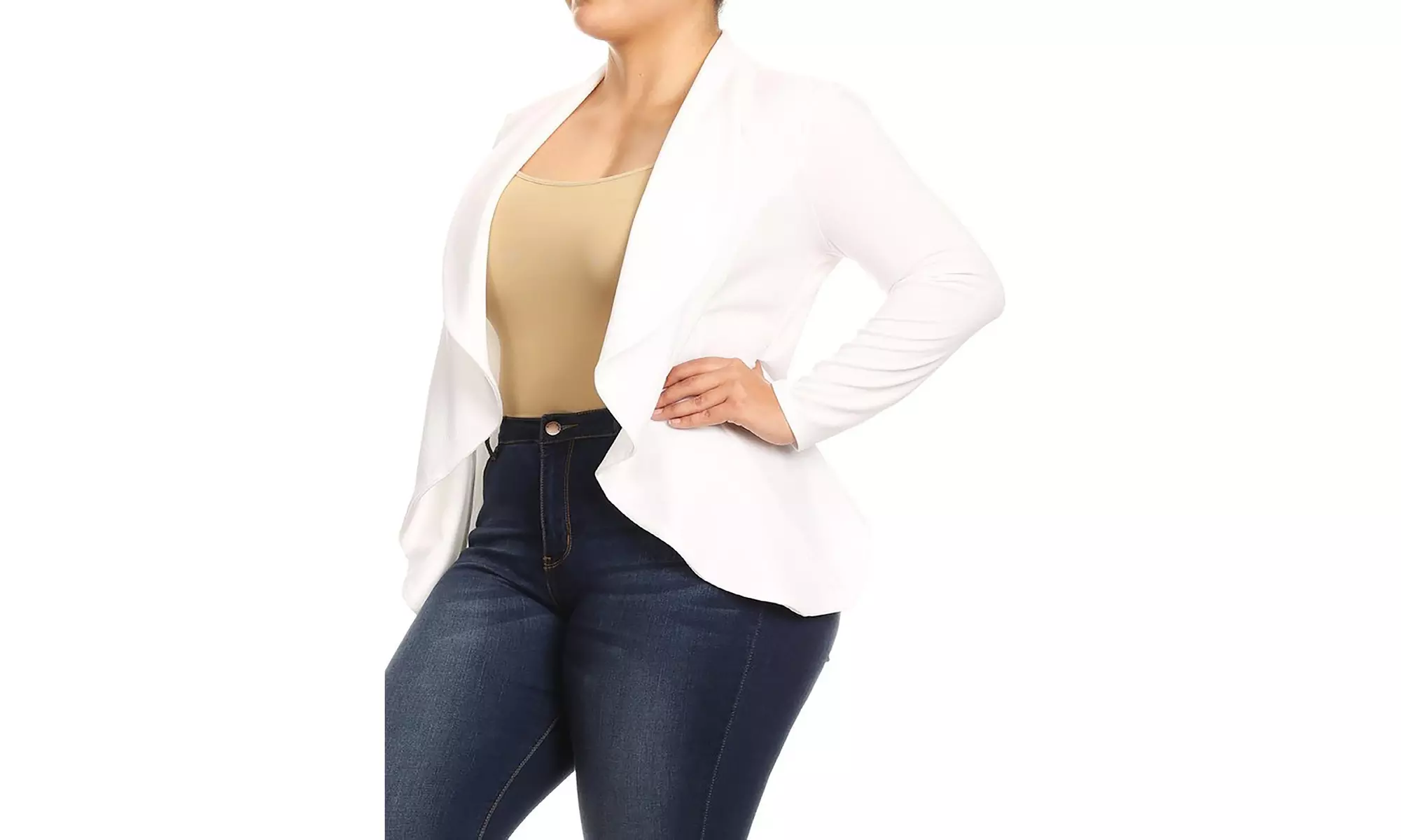 MOA Collection Womens Open Front Blazer with Plus Size