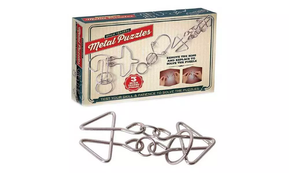 Brain Teasers Metal Puzzles (3-Pack) - Primary Image