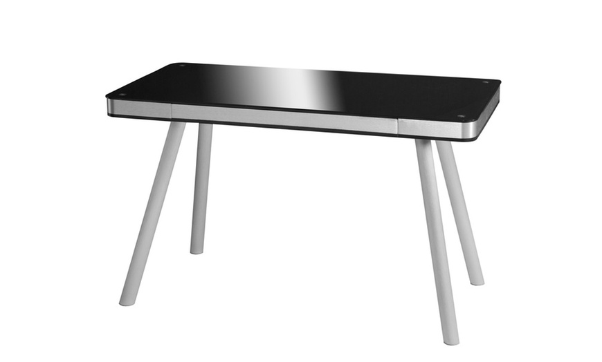 brushed aluminum desk