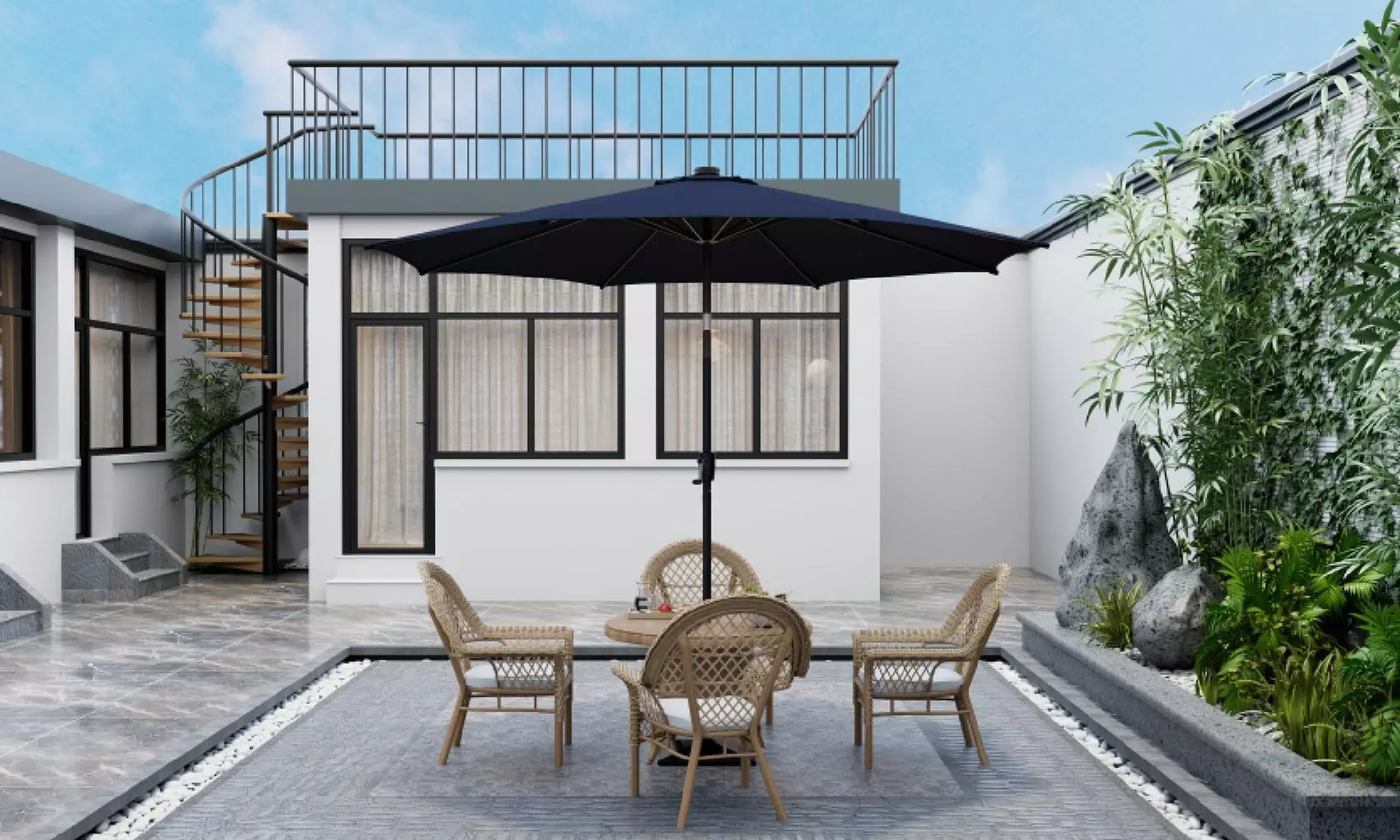 Costway 10 FT LED Solar Lighted Patio Umbrella With Crank Tilt