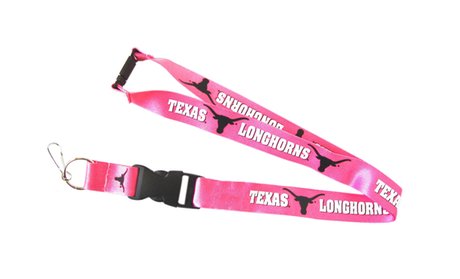 Texas Longhorns Clip Lanyard Keychain Id Holder Pink