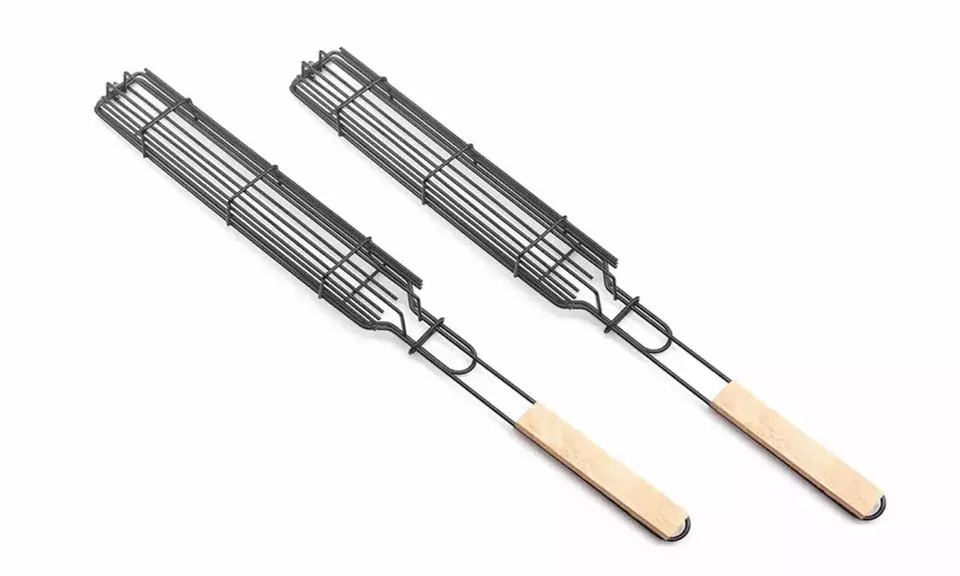 Kabob & BBQ Skewers Vegetable Fish Meat Shrimp Grilling Basket 2 Pcs - Primary Image