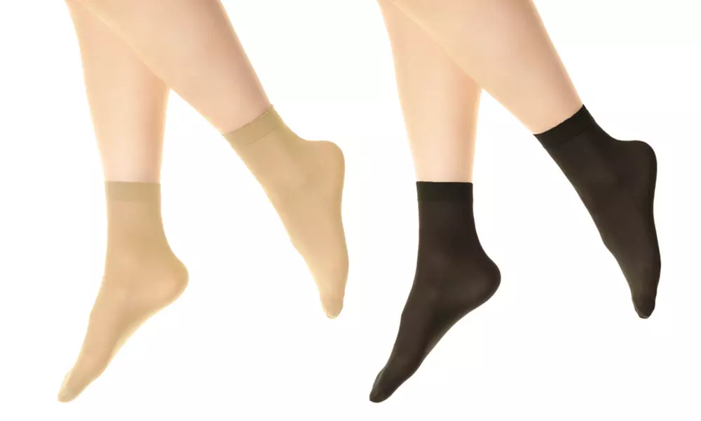 Angelina 40 Denier Nylon Ankle Socks (6-Pairs)