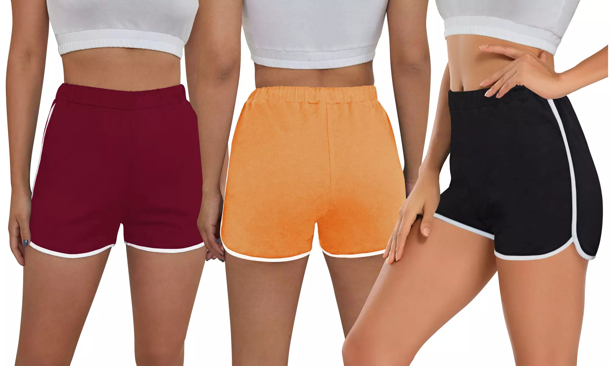 3 Pack Women's Relaxed Retro Dolphin Shorts