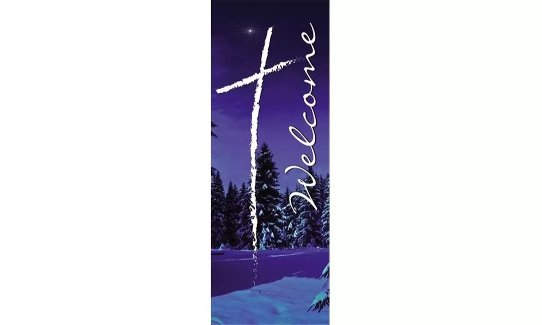 Christian Brands Church Supply WS696 X-Stand Banner - Welcome Winter - Primary Image