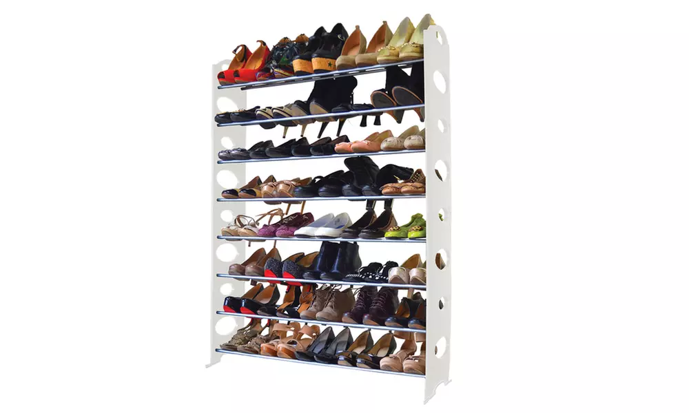 W-Home Adjustable and Stackable 40-Pair Shoe Rack (8-Tier) - Second Medium