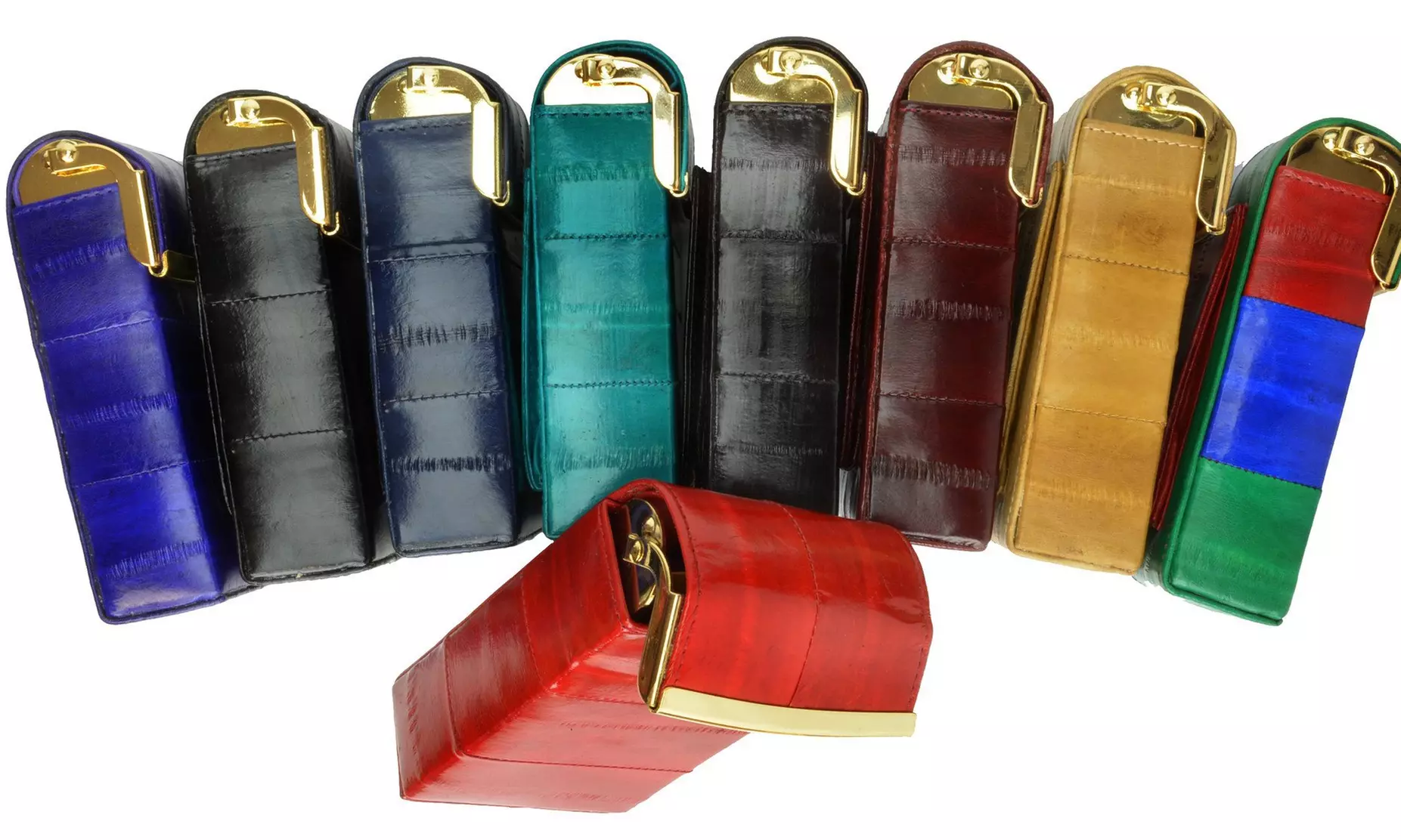 Eel Skin Genuine Leather Sliding Cigarette Case Wallet E 131    - Primary Image
