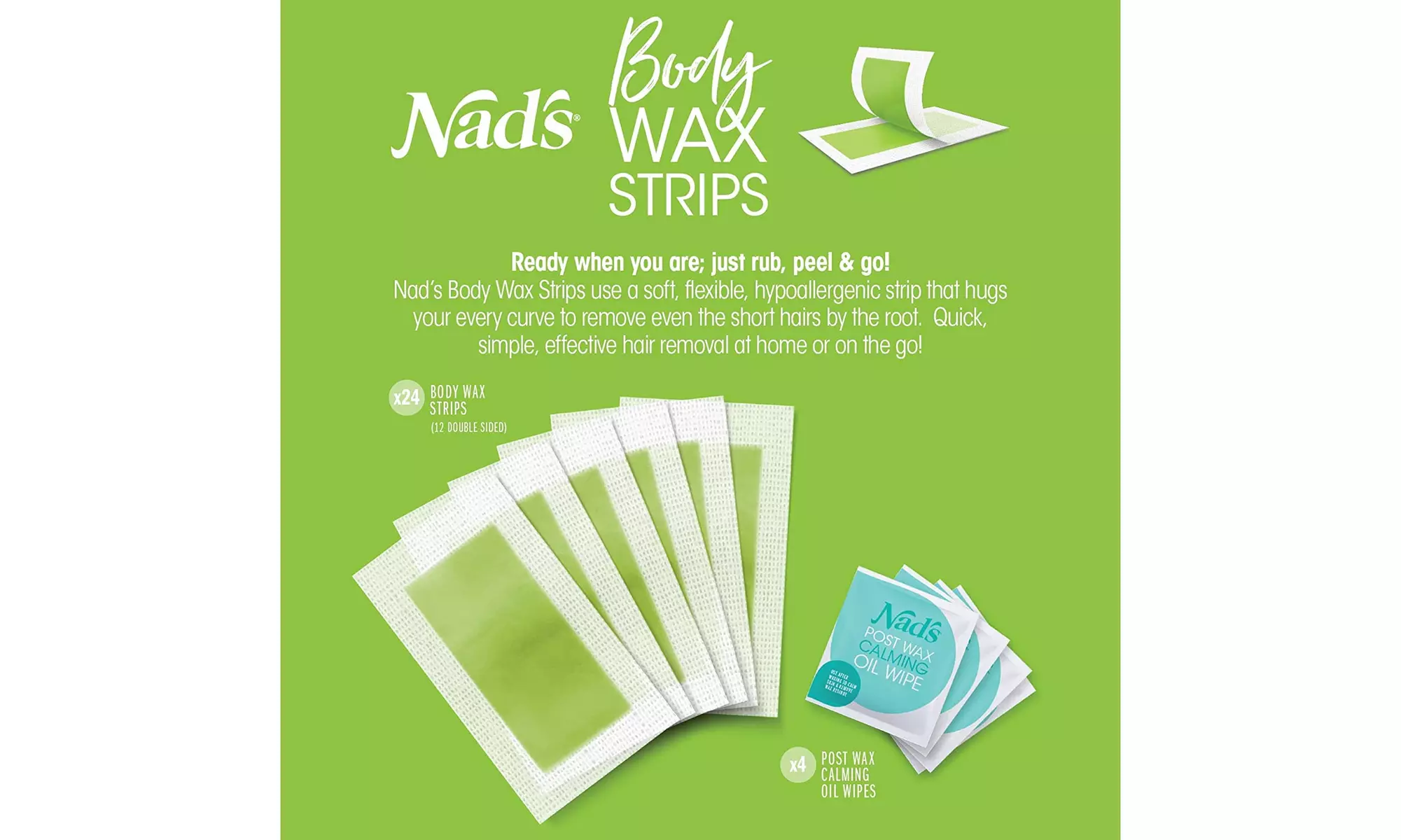Nads Body Wax Strips for Sensitive Skin Hair Removal for Sensitive Skin - Primary Image
