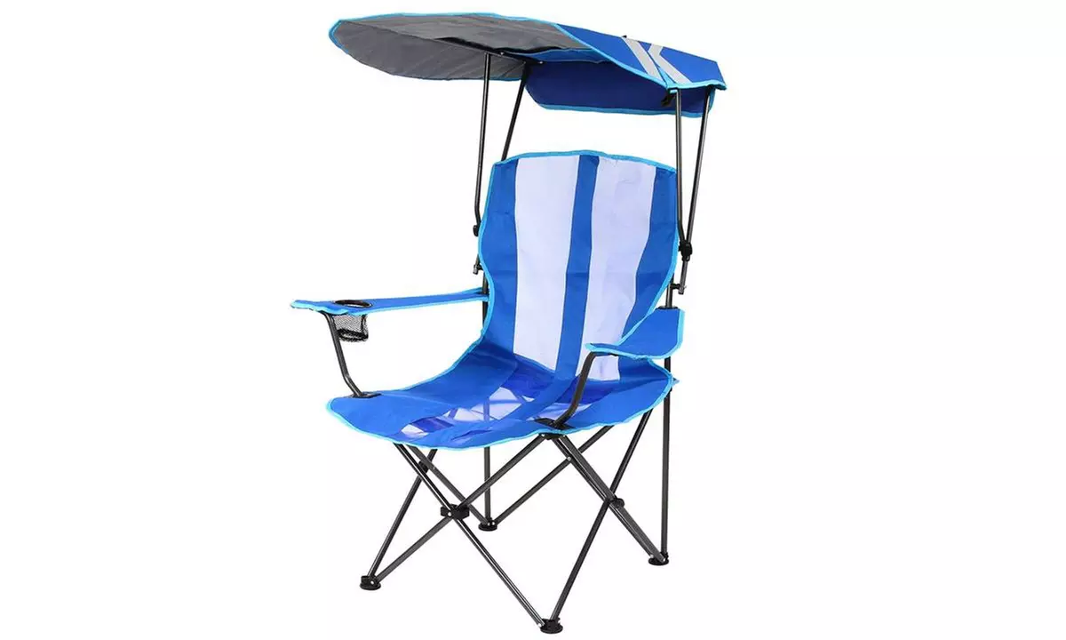 Blue  Chair with Canopy Kelsyus Premium Portable Camping Folding Lawn - Primary Image