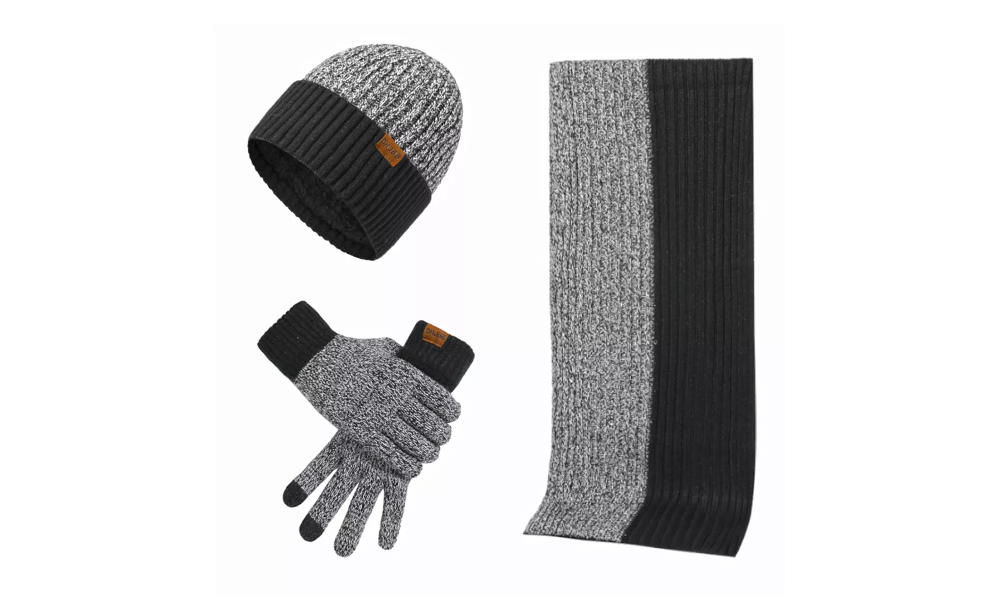 Winter Hats Scarf and Beanie Hat Themal Gloves Set for Men Women Gifts