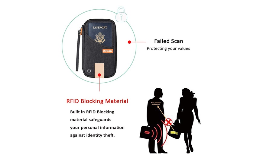 Image 21: Travel Wallet RFID Blocking Document Organizer Bag