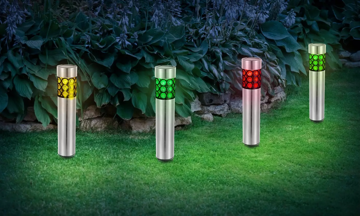SolarEK Circular Color-Changing Solar Garden Pathway Light Set (6 or 12 Pack)