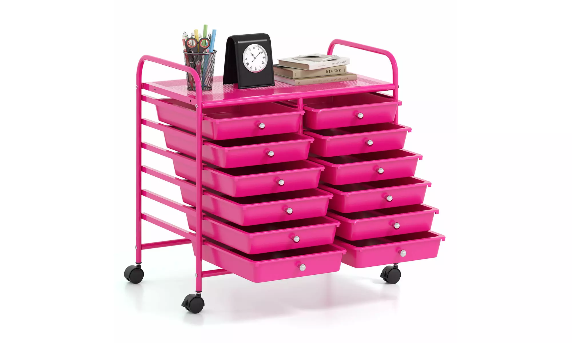 Costway 12 Drawers Rolling Cart Storage Scrapbook Paper Studio Organizer Bins