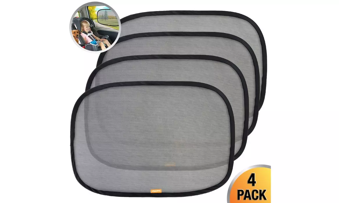 4-Pack Sun Shade-Static Cling Auto Window Shades - Super UV Protection