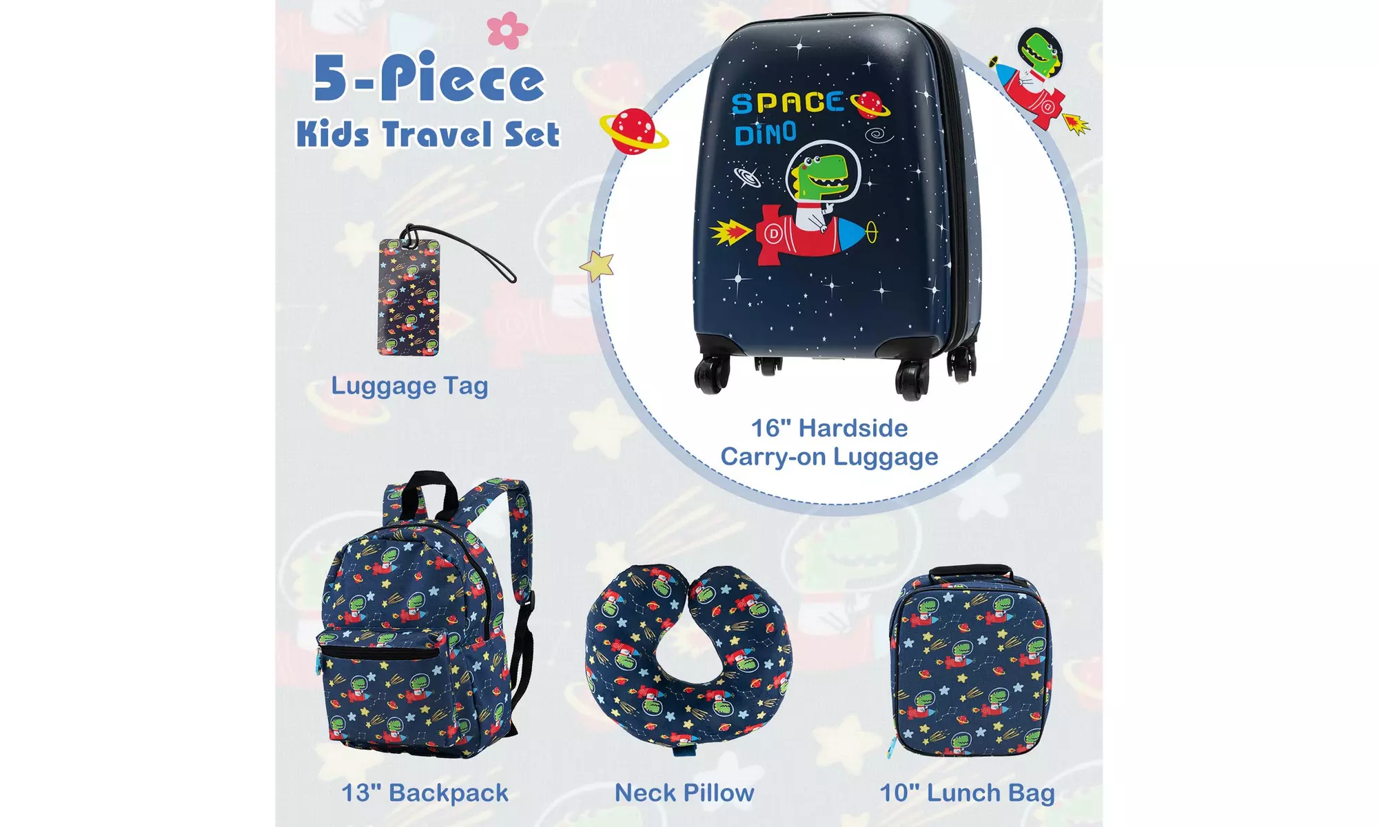 Costway Five-Piece Costway Kids Luggage Set 