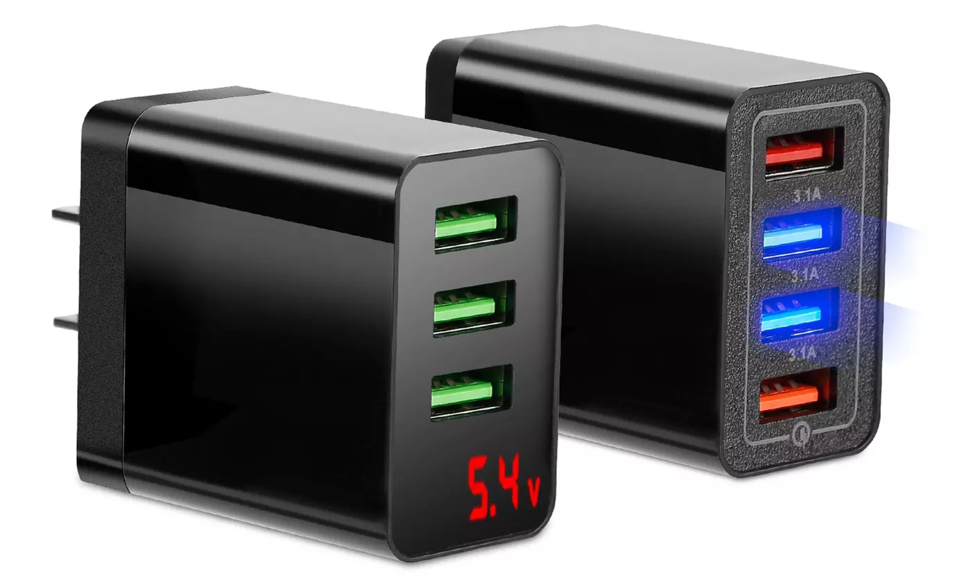 iMounTEK Fast Charge Smart USB Hub Wall Charger Adapter w/ Display (3-Pack) - Primary Image