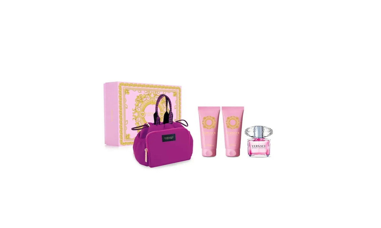 Versace Bright Crystal Eau de Toilette 4 Pc Women Gift Set- With Bag (NEW)