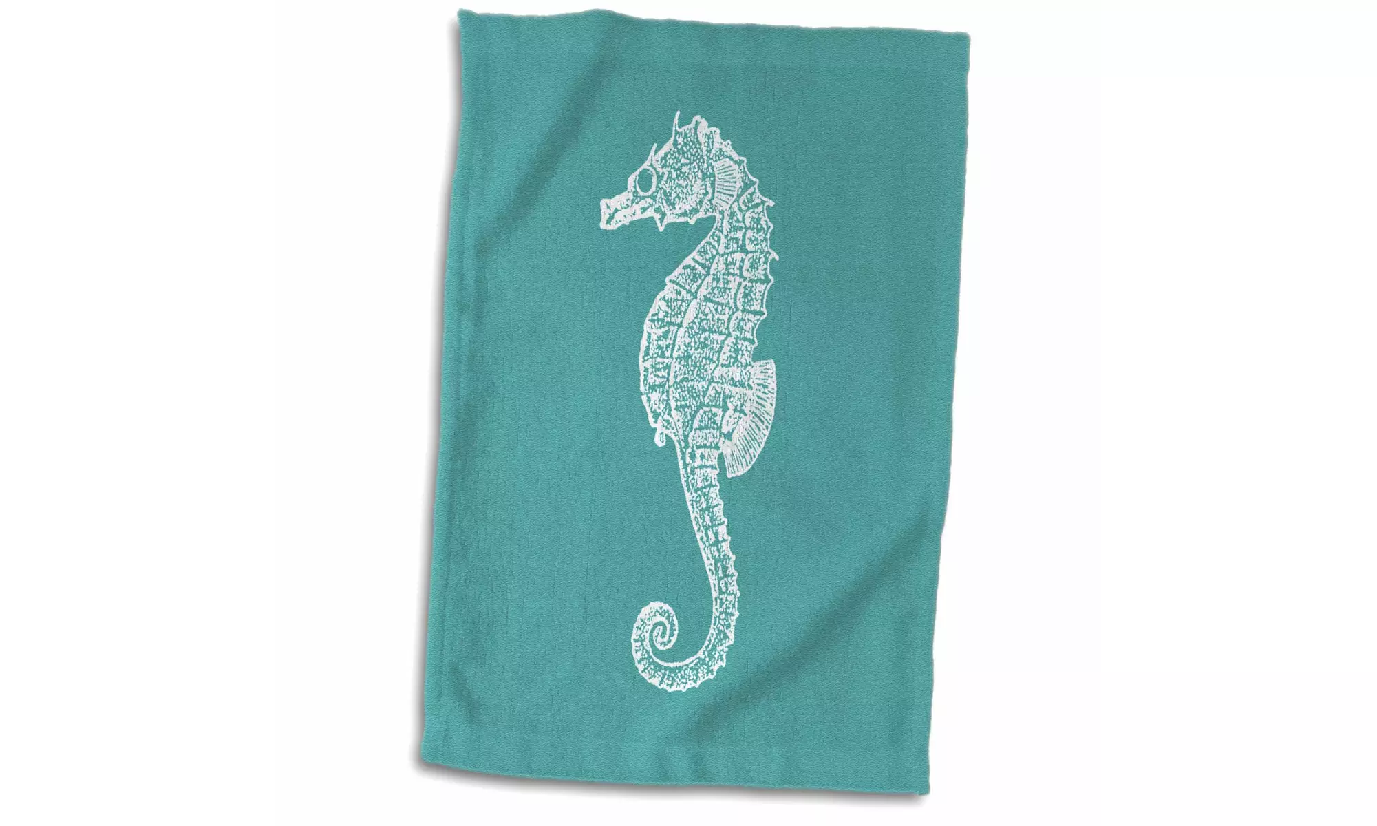  Towel - Teal blue seahorse print Sea Horse Ocean marine beach aquarium aquatic - Second Medium