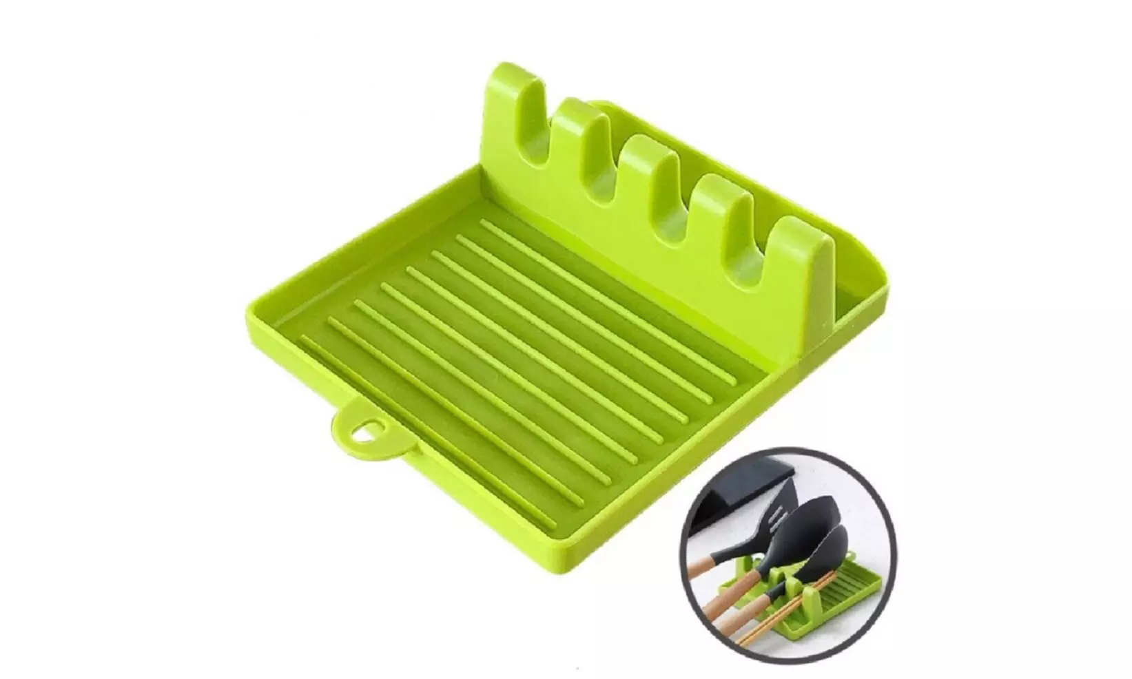 1 Pack Kitchen Heat Resistant pp Spoon Rest Cooking Utensil Spatula Holder Tool