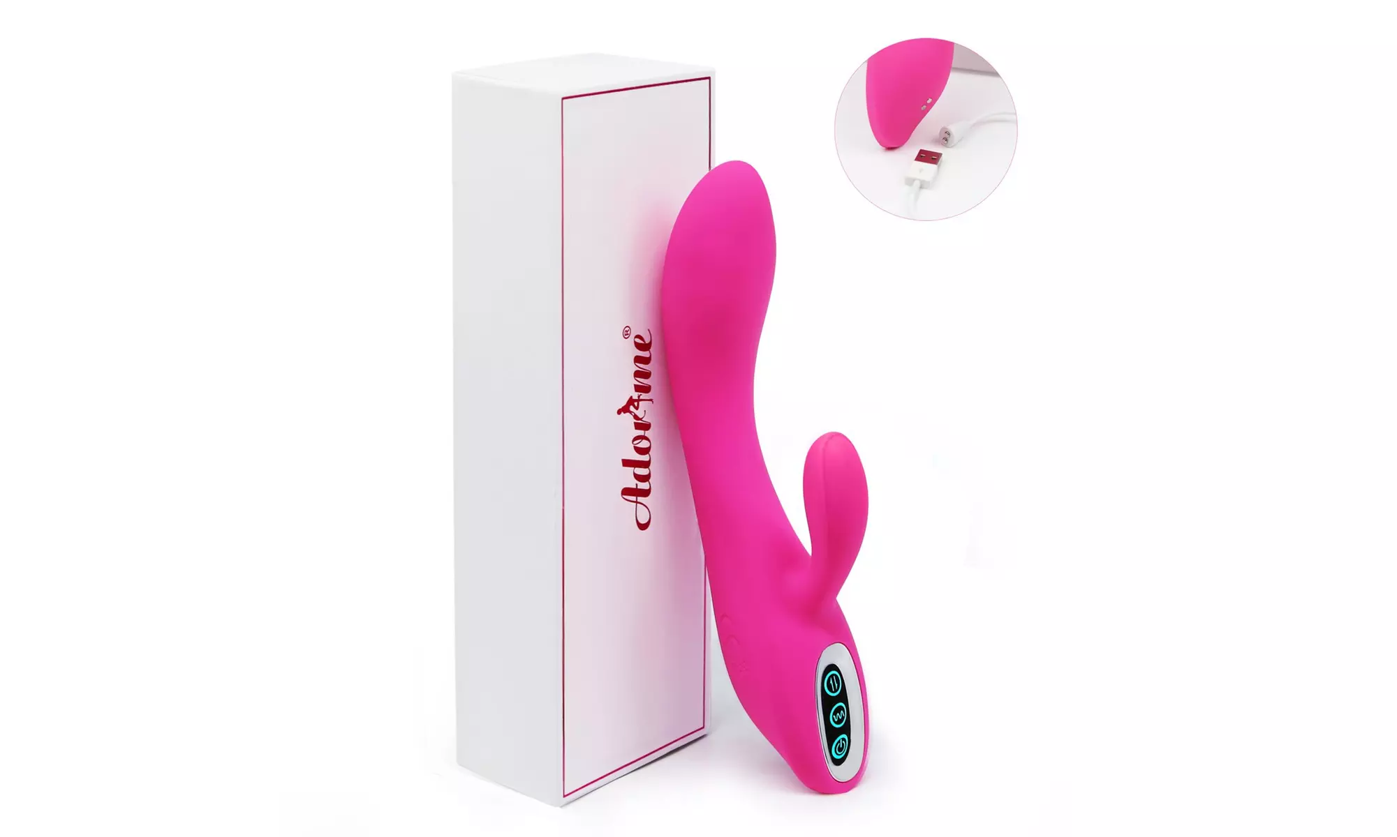 Rabbit Waterproof Rechargeable Dildo Vibrator Adult Sex Toys Silicone - Primary Image