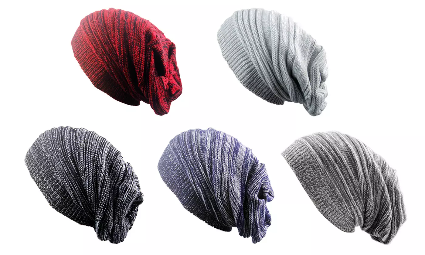 Women Winter Baggy Beanie Oversized Knitted Crochet Ski Hat Slouch Cap