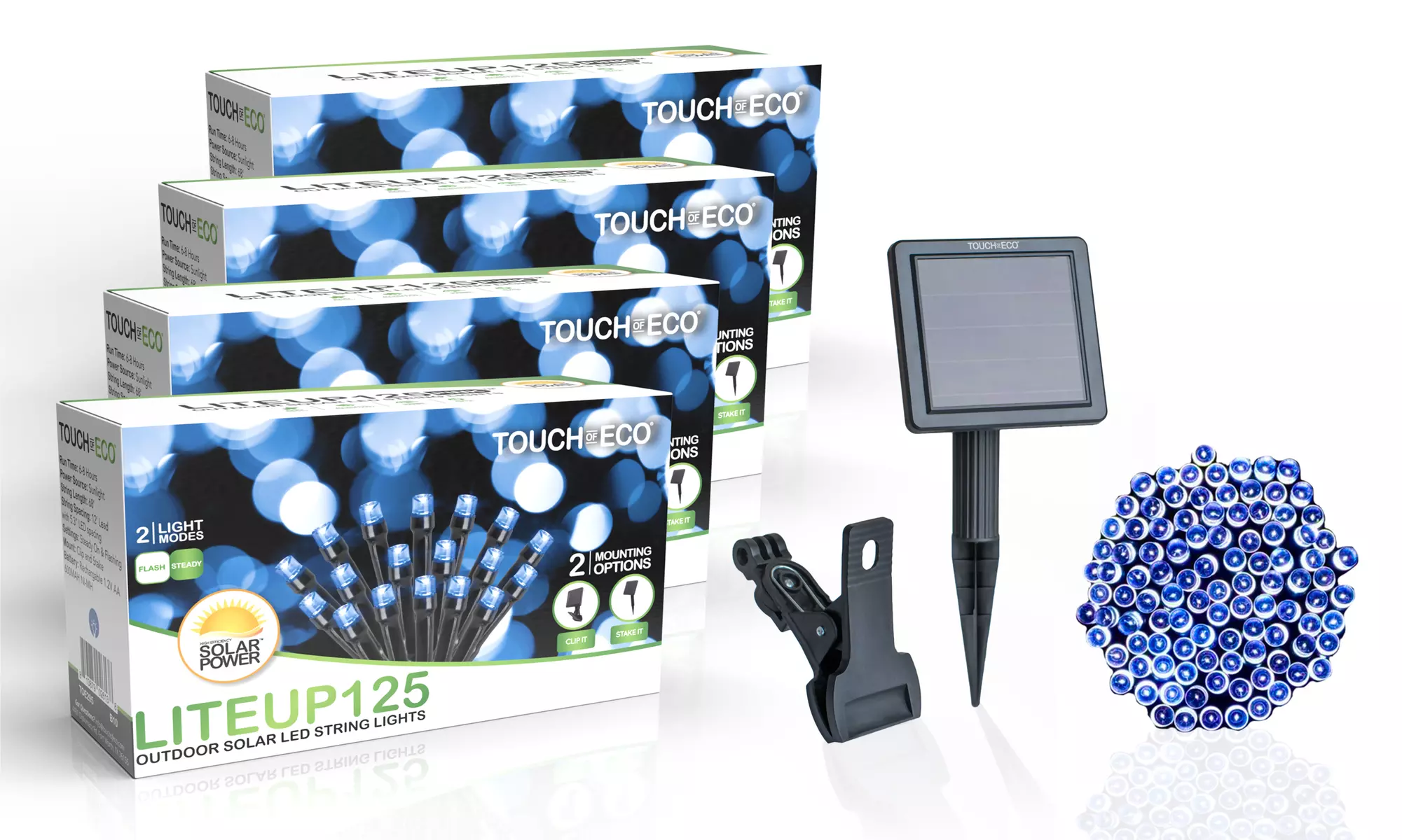 125LED Solar Powered String Lights. Multiple Colors & Quantities Available. 