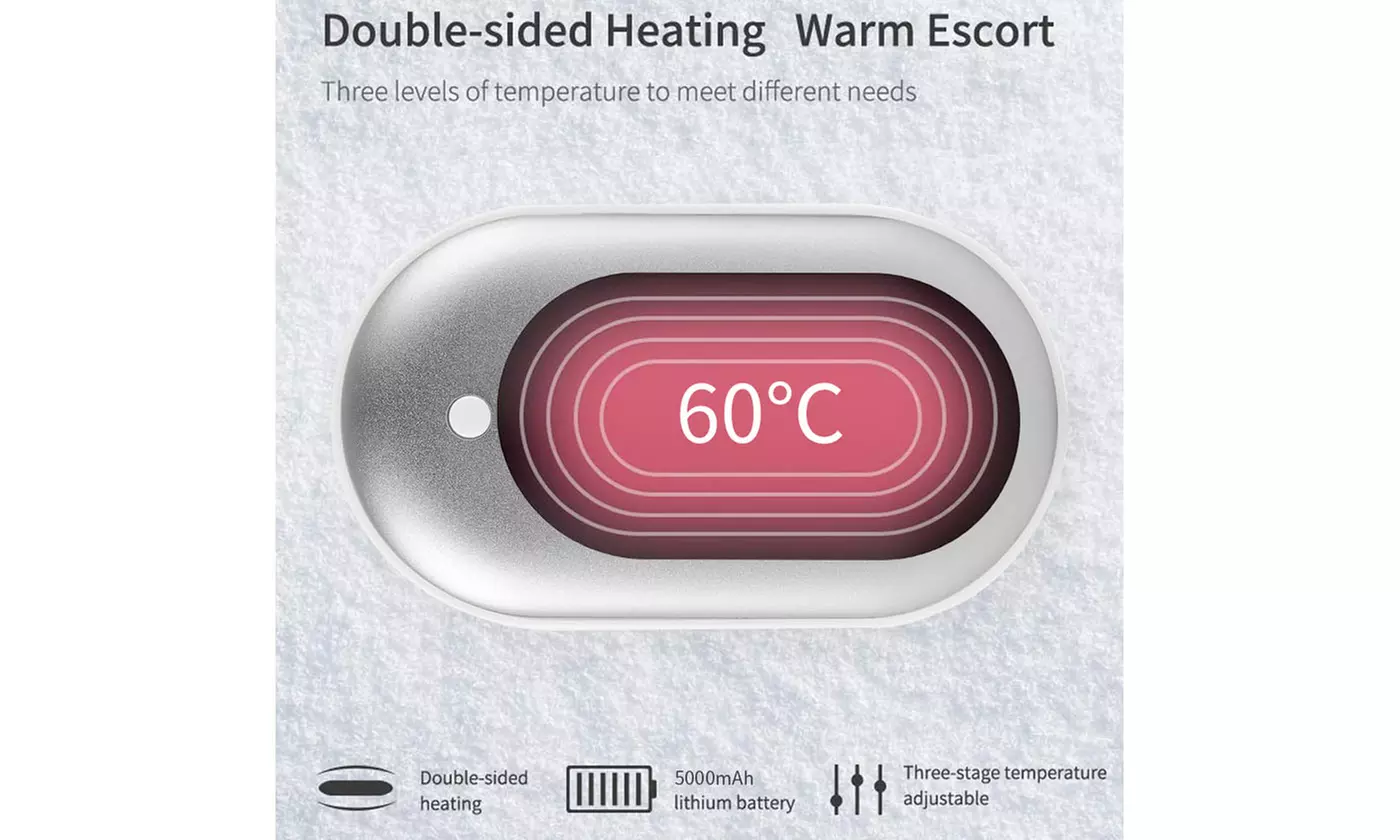 5000mAh Reusable Electric Pocket USB Hand Warmers Power Bank
