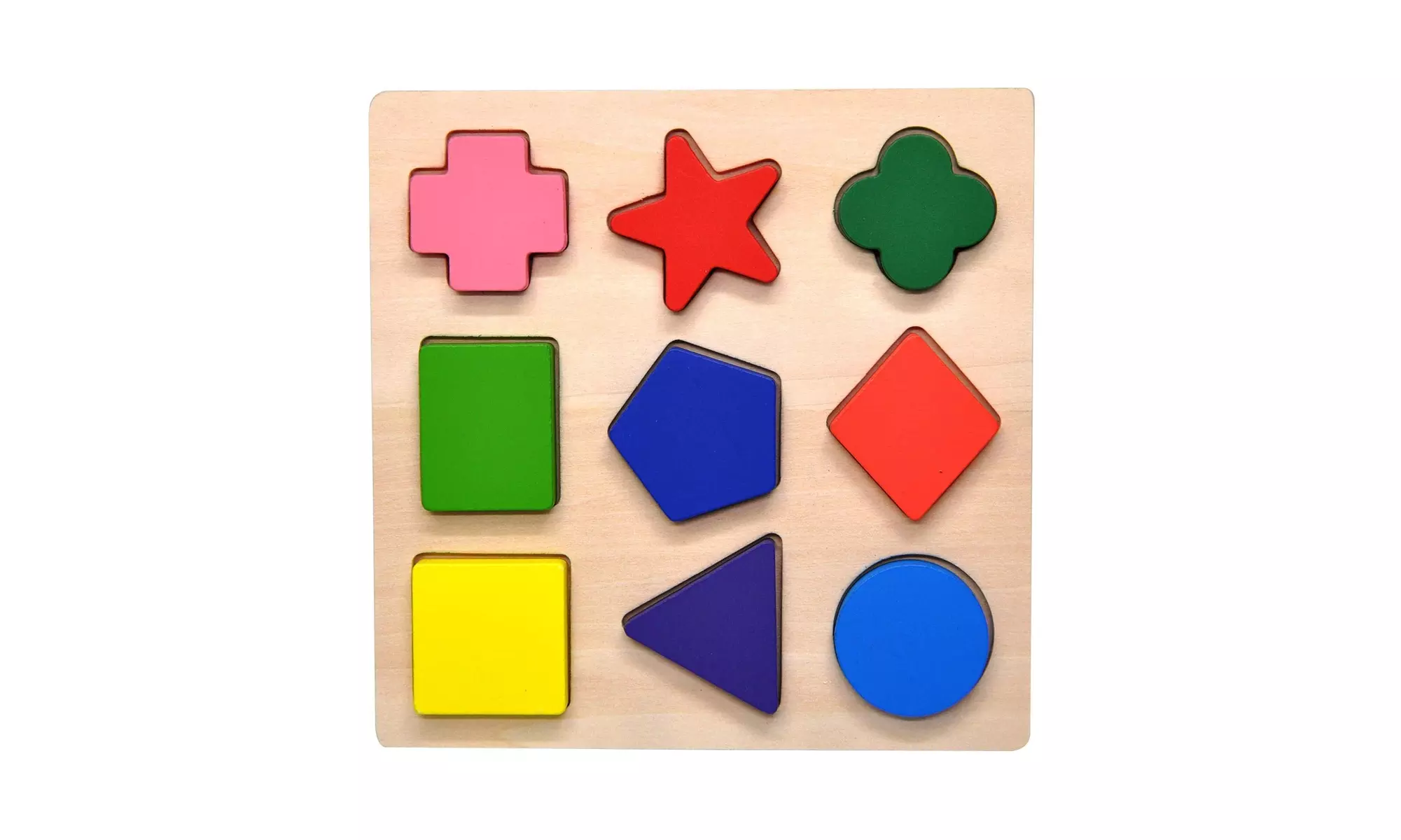 GYBBER&MUMU Wooden Preschool Colorful Shape Puzzle - Primary Image