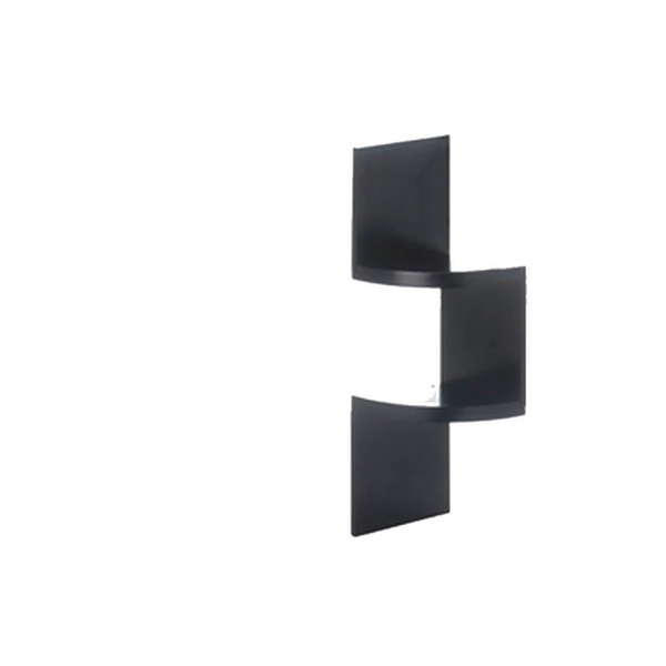 Zig Zag 2 Tier Black Corner Wall Shelf