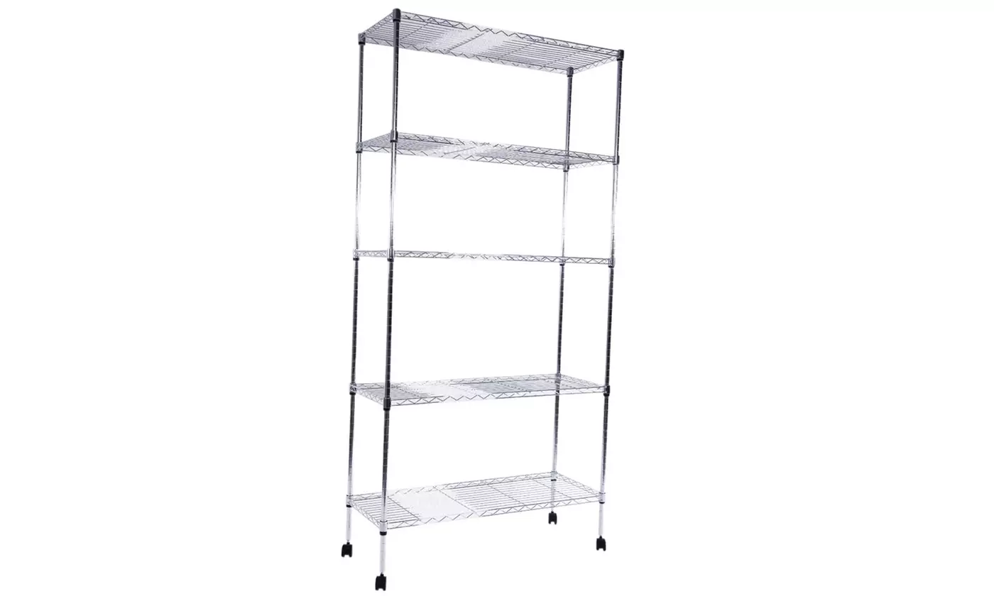 3/4/5-Tier Commercial Chrome Shelving Rack Adjustable Shelf Storage
