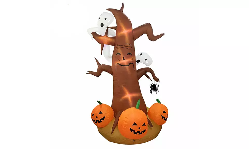8ft Halloween Inflatable Pumpkin Ghost Tree - Primary Image