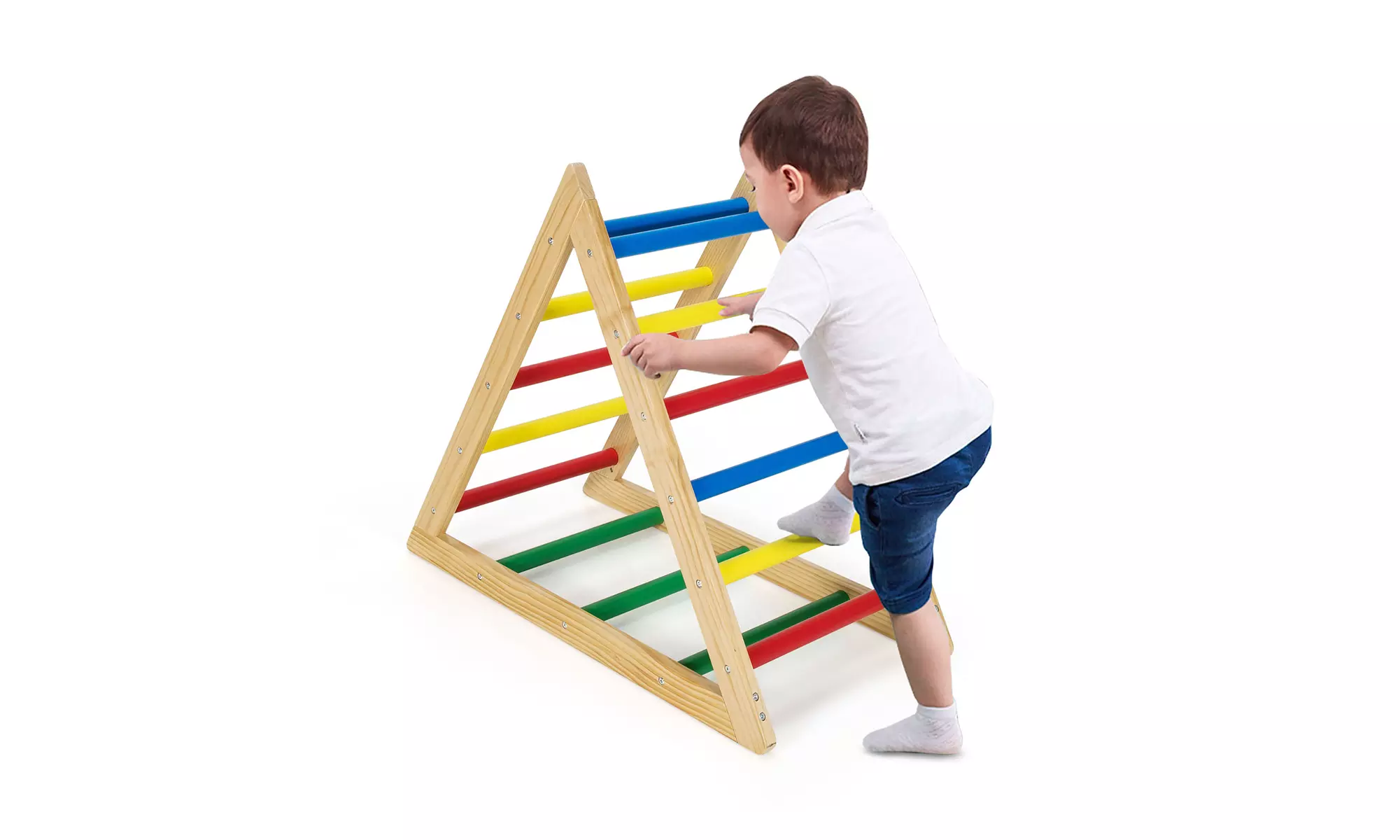 Costway Climbing Triangle Ladder Wooden Triangle Climber Educational Climber - Primary Image