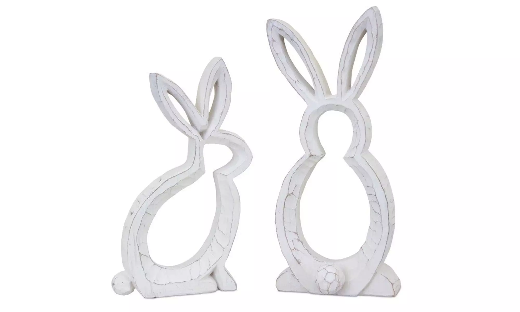 Bunny Outline (Set of 2) 5"L x 9"H, 4.75"L x 10.75"H Resin - Primary Image