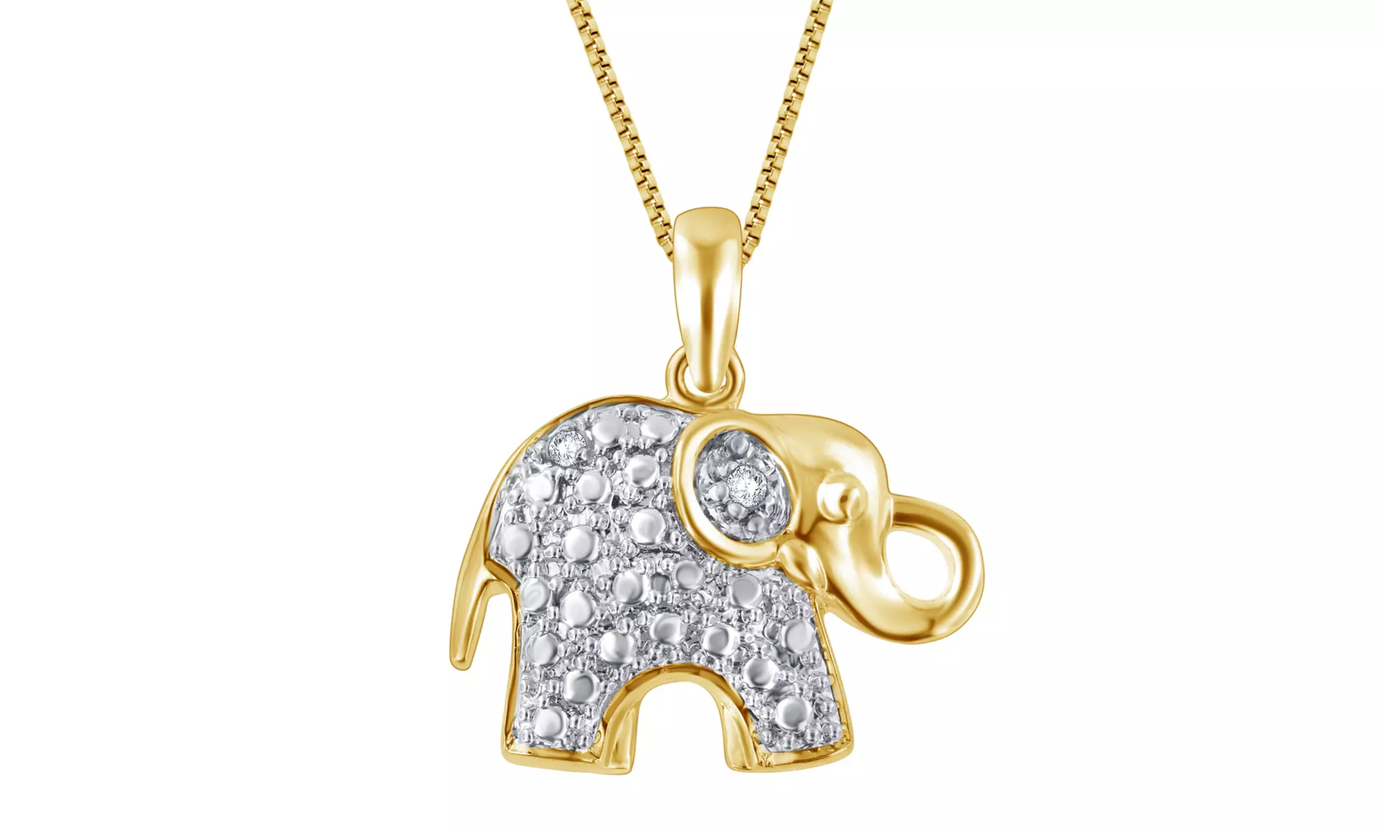 14K Gold Plated Diamond Accent Elephant Pendant by Brilliant Diamond - Second Medium