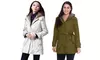 Women's Hooded Faux Fur Lined Zipper Long Sleeve Coat Outwear