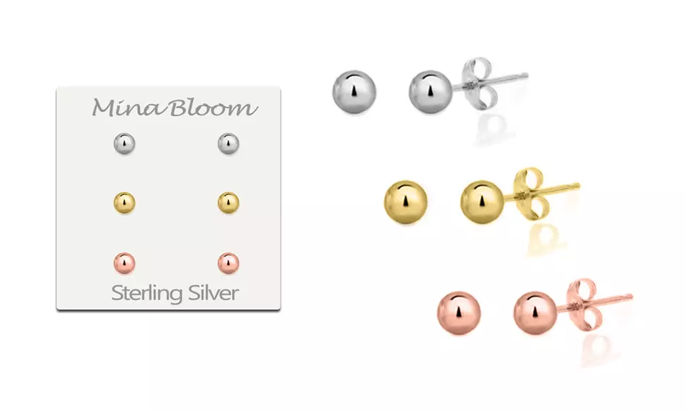 Kid's 3 Pack Sterling Silver Ball Stud Earring Set - Primary Image