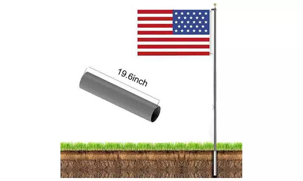 thumbnail image 2 of Trade Winds 20 Ft Sectional White Steel Flagpole Kit – Residential/Commercial 2 of 4