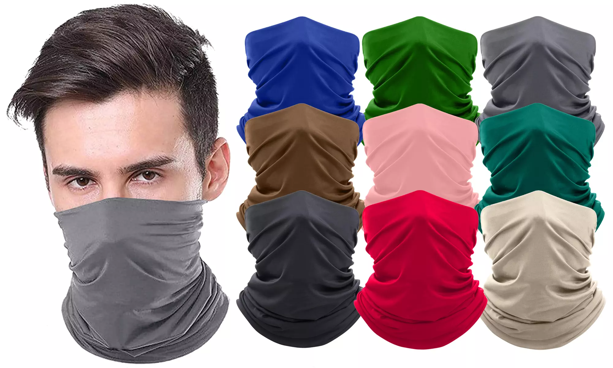 Moisture Wicking Cooling Breathable Stretch Face Mask Gaiter Scarf Bandana - Primary Image