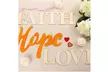 Faith Hope Love Wall Décor, Unfinished Wood Letters Inspirational Quotes Sign - Second Medium