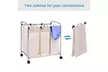 Laundry Cart Basket Triple Bag Sorter Bathroom Hamper Bins Clothes Storage - Second Medium