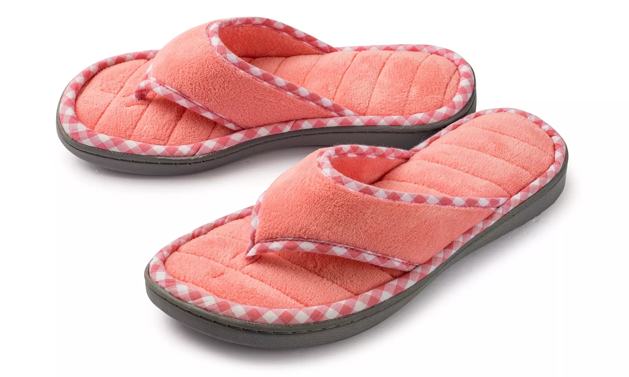 Roxoni Womens House Slippers Open Toe Thong Slide - Second Medium