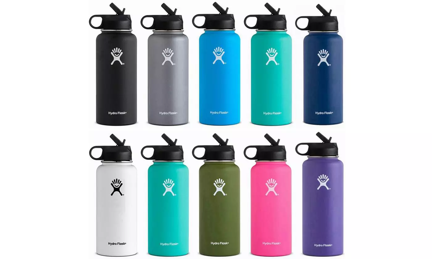 Hydro Flask Wide Mouth Water Bottle with Straw Lid (32 Oz, 40 Oz.) - Primary Image