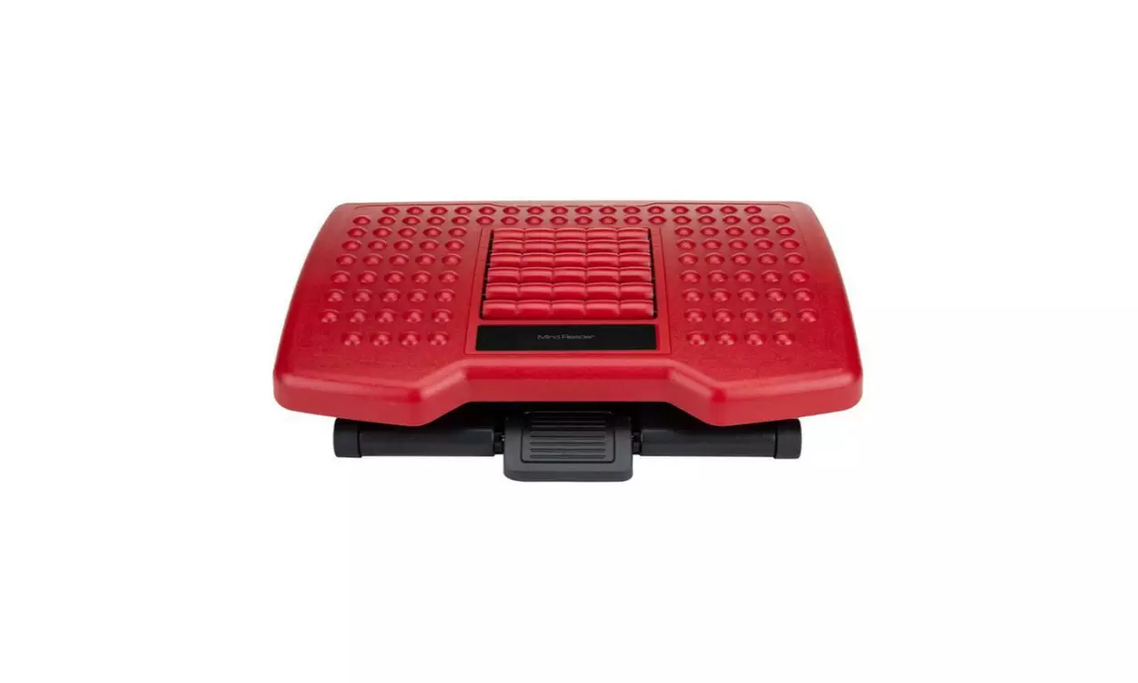Mind Reader Adjustable Height Foot Rest with Rollers for Massage (Red) - Primary Image