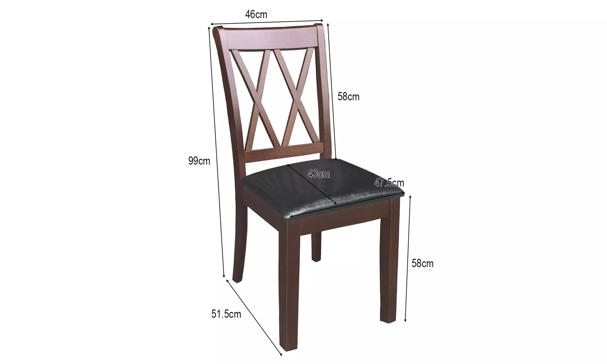 Set of 2 Dining Side Chairs Fabric Upholstered Seat Armless High Back Furniture