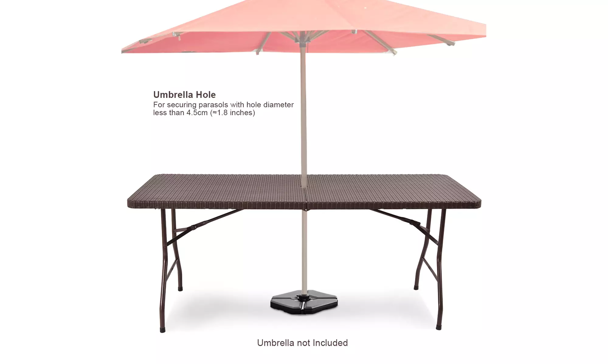 6' Folding Table Rattan Portable Indoor Outdoor Picnic Party Dining Camping