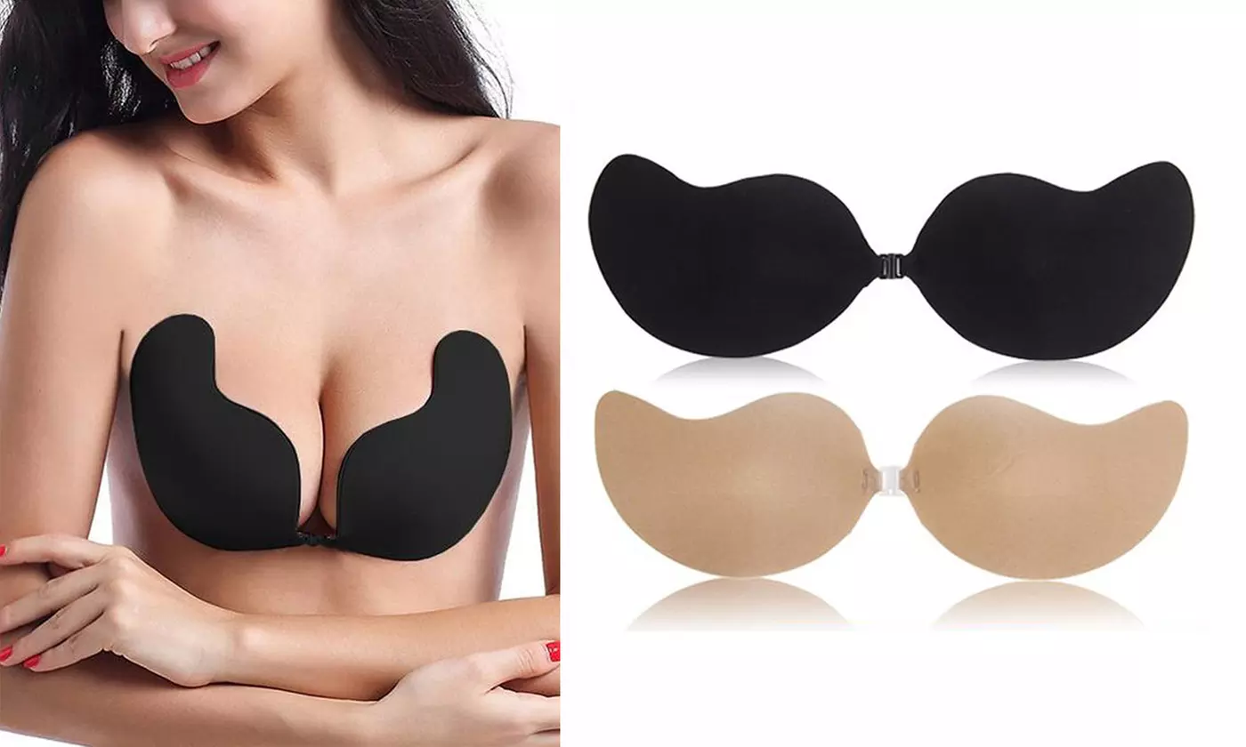 Womens Strapless Backless Push Up Self Adhesive Bra Sticky Cleavage Cover - Primary Image